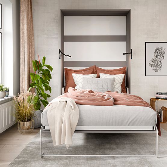 Lit escamotable KOBI VERTO 90x200 Gris 1 pièce