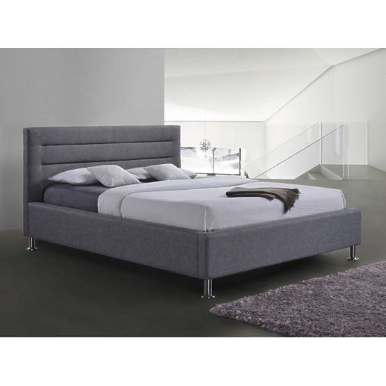 Lit Liden 160x200cm gris / chrome