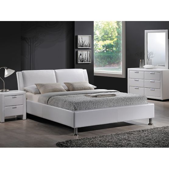 Lit MITO 140x200 blanc / chrome