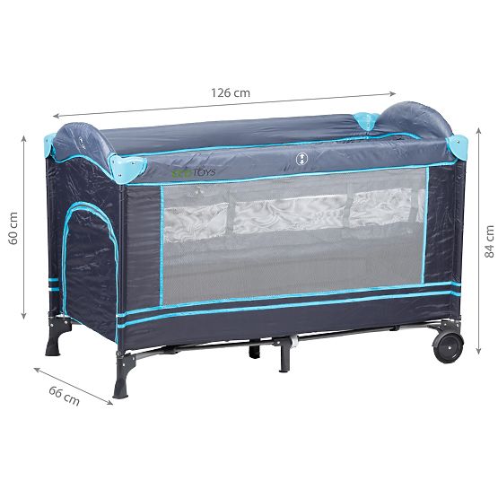 Lit de voyage anti-moustiques avec matelas - bleu foncé