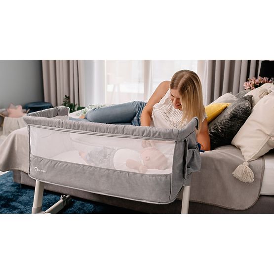 Lit parapluie pour lit parent Théo - gris clair