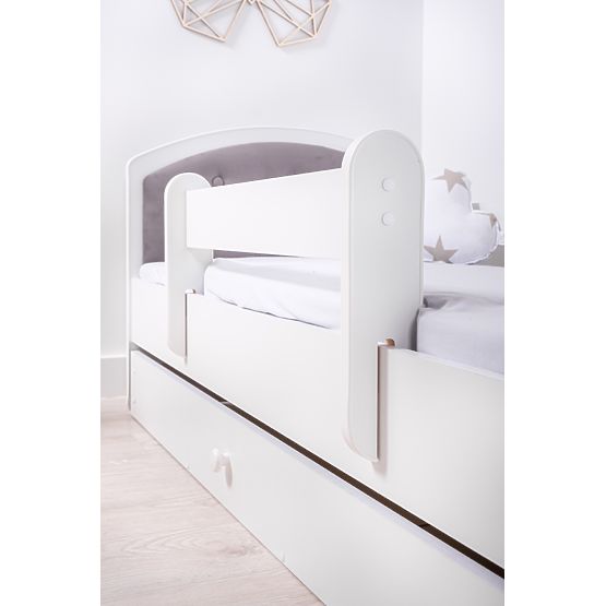 Lit pour enfant rembourré Luna avec barrière - gris foncé