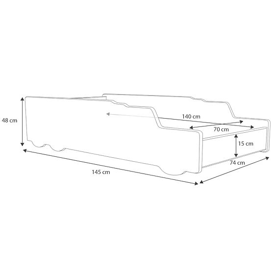 Lit simple Bétonnière 140x70 avec matelas