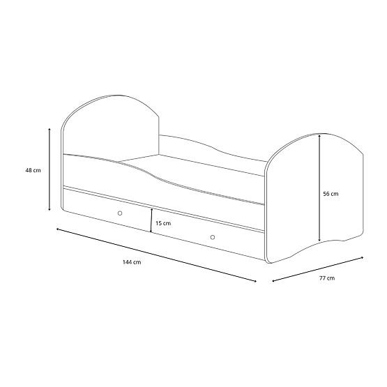 Lit simple Luk 140x70 avec tiroir