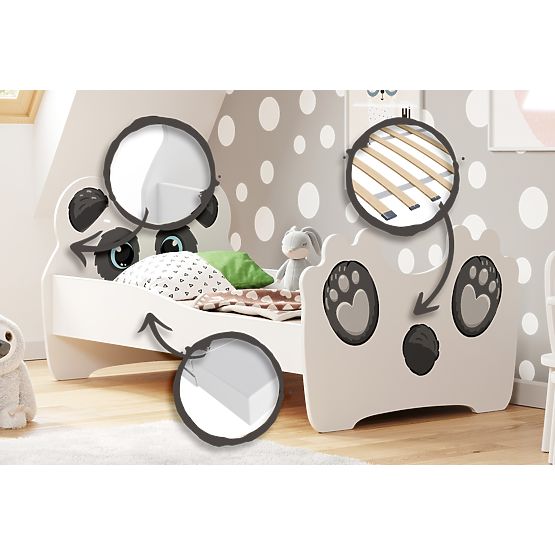 Lit simple Panda 140x70 avec matelas