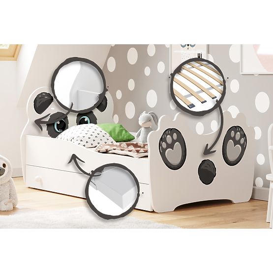 Lit simple Panda 160x80 avec tiroir