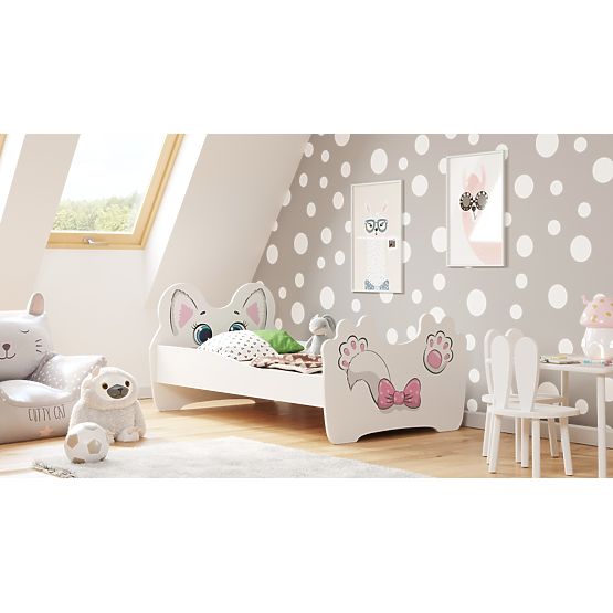 Lit simple Pink Cat 160x80 avec matelas