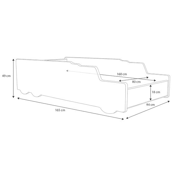 Lit simple Sklápěčka 160x80 avec matelas