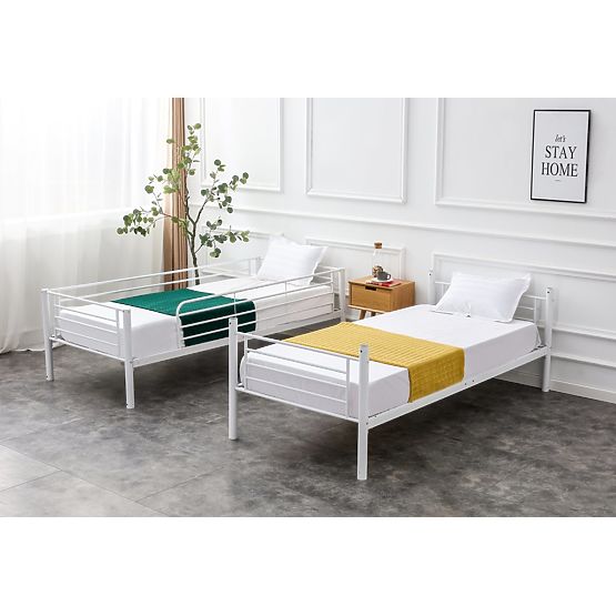 Lit superposé en métal BUNKY 200x90 cm - blanc
