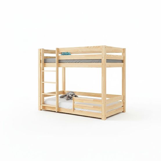 Lit superposé pour enfants Mila Classic avec barrière - naturel