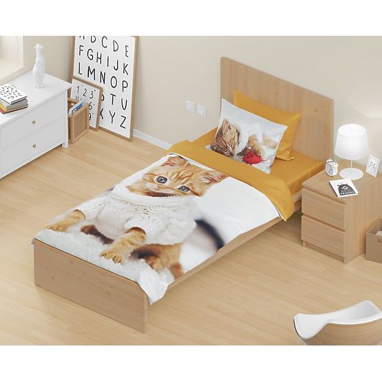 Literie enfant 140x200 cm + 70x90 cm Chaton