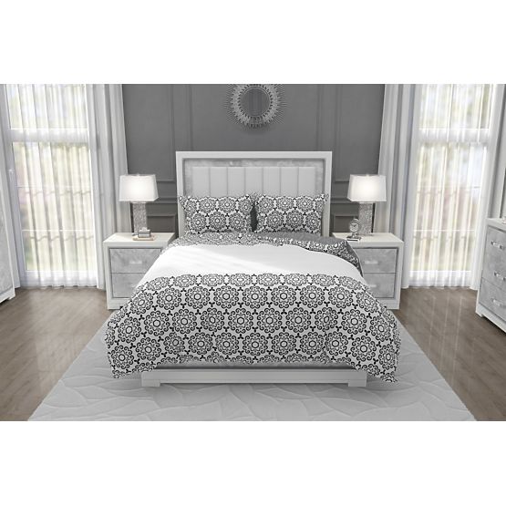 Literie coton Glamour fleurs 140x200cm + 70x90cm