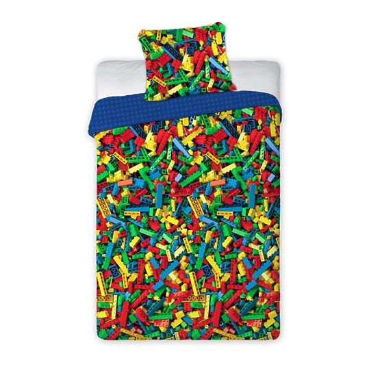 Literie enfant 140x200 cm + 70x90 cm Lego coloré