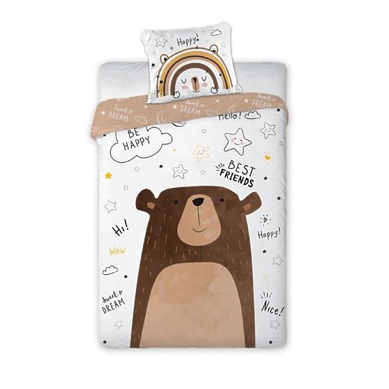 Literie enfant 140x200 cm + Ours en peluche 70x90 cm