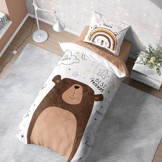 Literie enfant 140x200 cm + Ours en peluche 70x90 cm