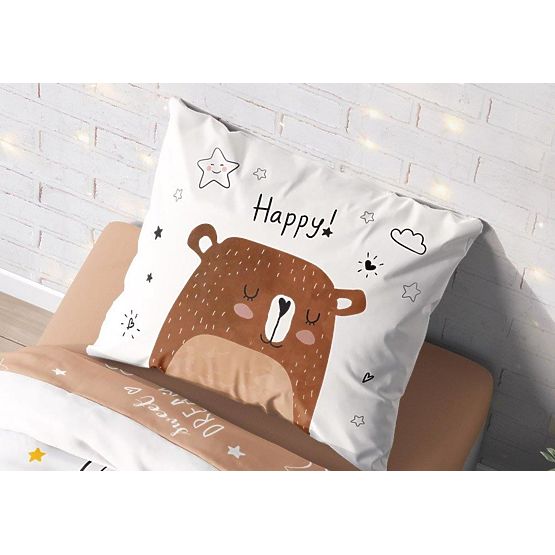 Literie enfant 140x200 cm + Ours en peluche 70x90 cm