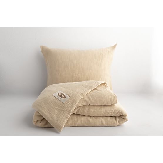 Literie mousseline 140x200 cm + 70x90 cm beige