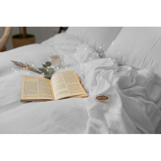 Literie mousseline 140x200 cm + 70x90 cm gris clair