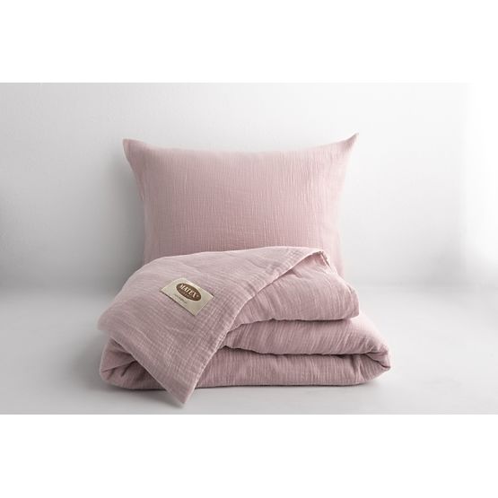 Literie mousseline 140x200 cm + 70x90 cm rose