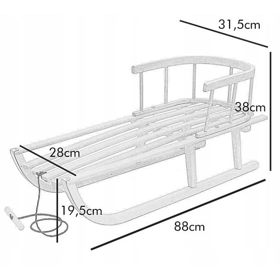 Luge en bois avec dossier