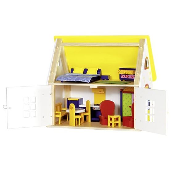 Maison de campagne pour poupées avec meubles