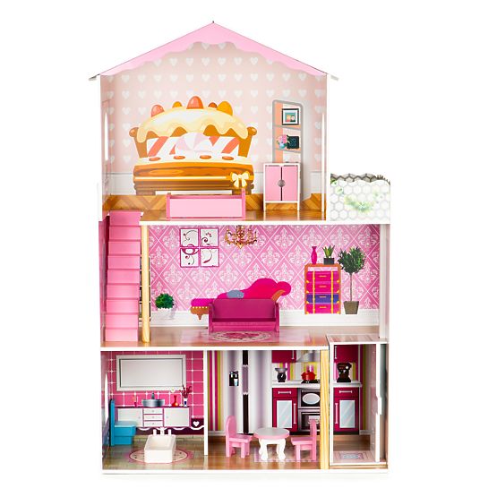 Maison de poupée en bois avec ascenseur Amanda