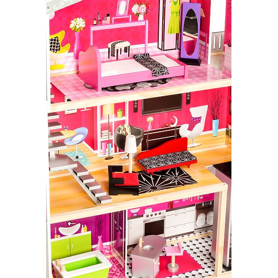 Maison de poupée en bois avec ascenseur Kayla