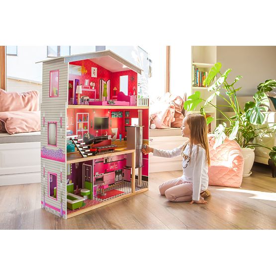 Maison de poupée en bois avec ascenseur Kayla