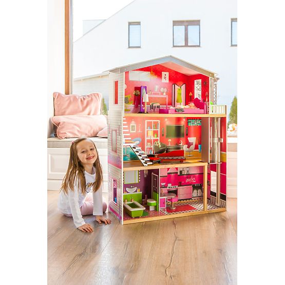 Maison de poupée en bois avec ascenseur Kayla