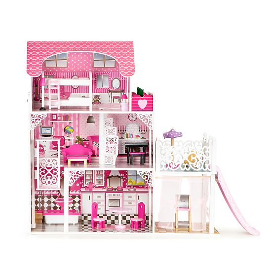 Maison de poupée en bois avec ascenseur Victoria