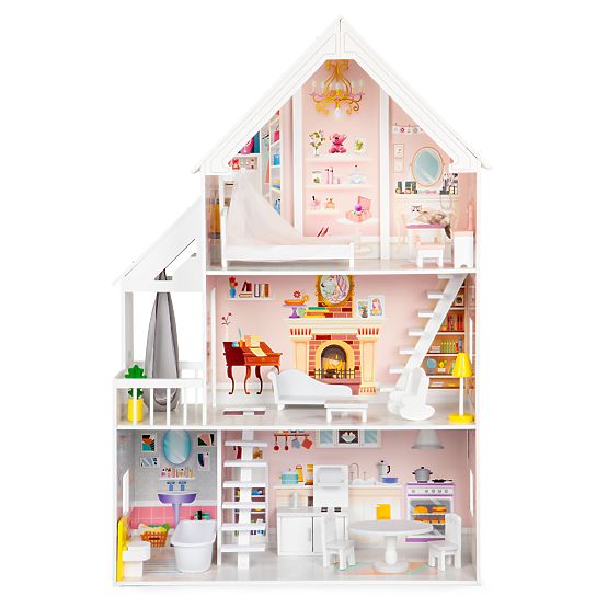 Maison de poupée en bois Résidence Pastel