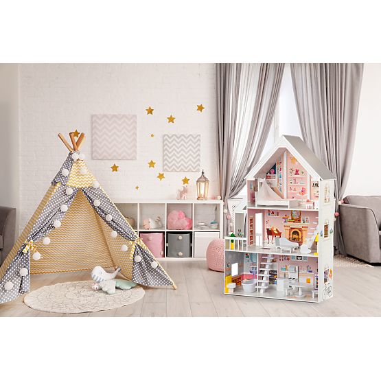 Maison de poupée en bois Résidence Pastel
