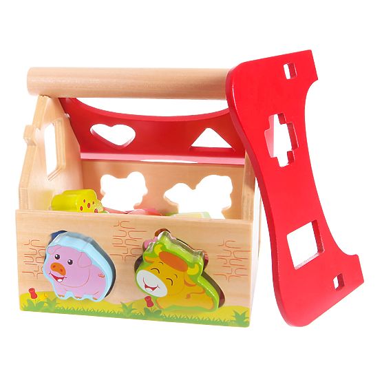 Maison en bois, ferme trieuse avec blocs ECOTOYS