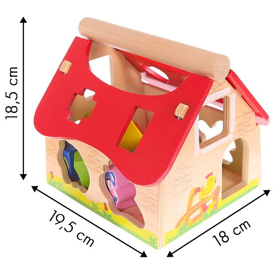 Maison en bois, ferme trieuse avec blocs ECOTOYS