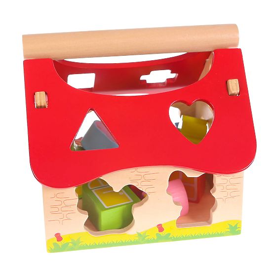 Maison en bois, ferme trieuse avec blocs ECOTOYS