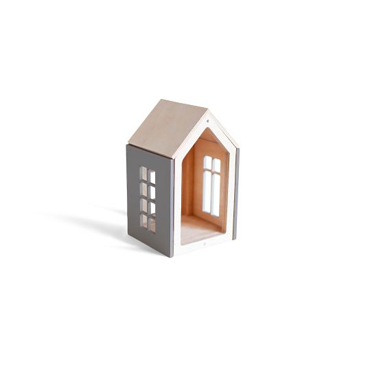 Maison magnétique Montessori en bois - gris