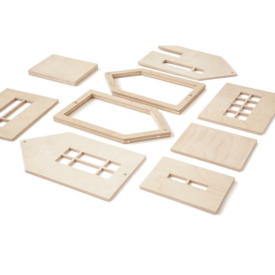 Maison magnétique en bois Montessori - naturel