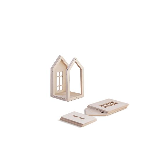 Maison magnétique en bois Montessori - naturel
