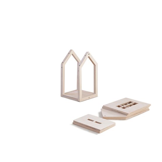 Maison magnétique en bois Montessori - naturel