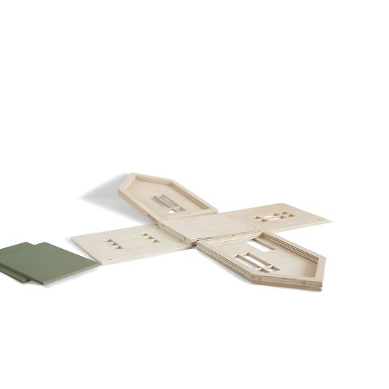 Maison magnétique en bois Montessori - kaki