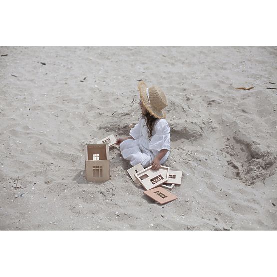 Maison magnétique en bois Montessori - rose