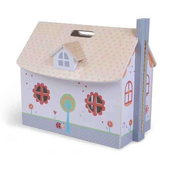 Maison en bois pour poupées avec meubles