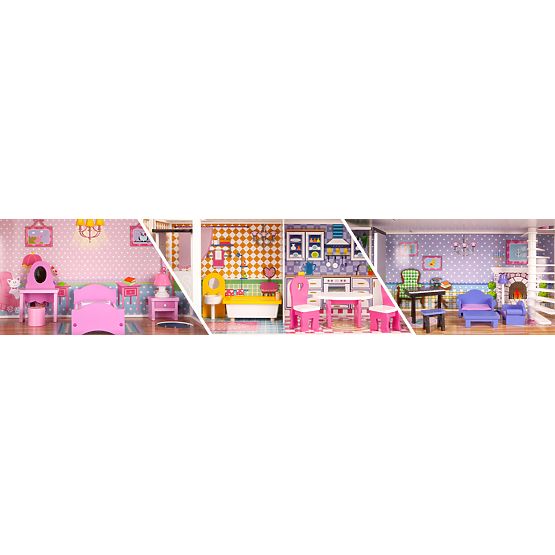 Maison en bois pour poupées Lilly