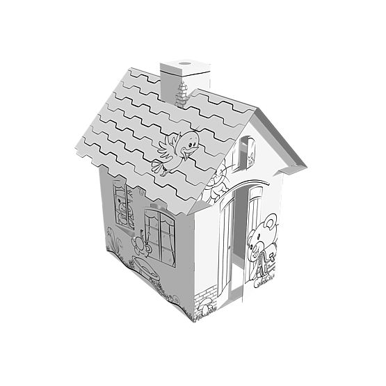 Maison pour enfants en carton avec une cheminée - Ours