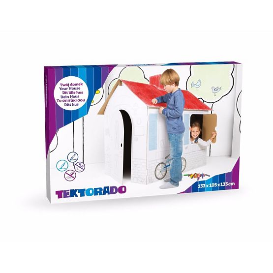 Maison en carton pour enfants avec cheminée