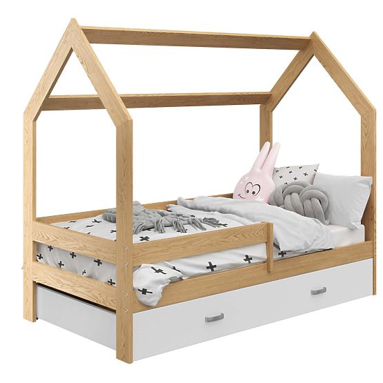 Lit cabane Paula avec barrière 160 x 80 cm - pin