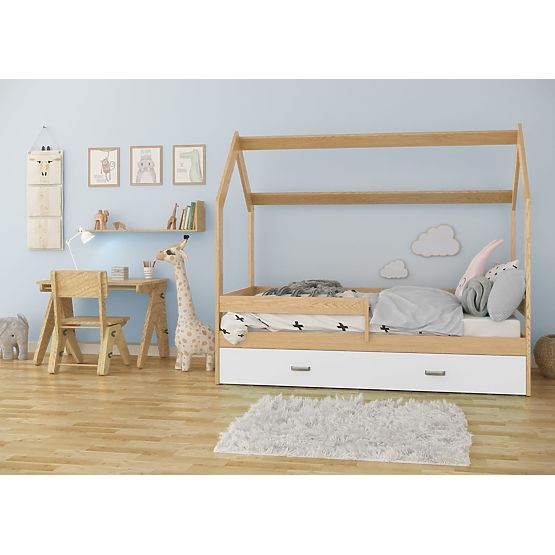 Lit cabane Paula avec barrière 160 x 80 cm - pin