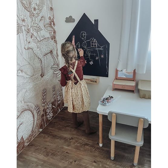 Maison tableau noir avec cheminée 100cm