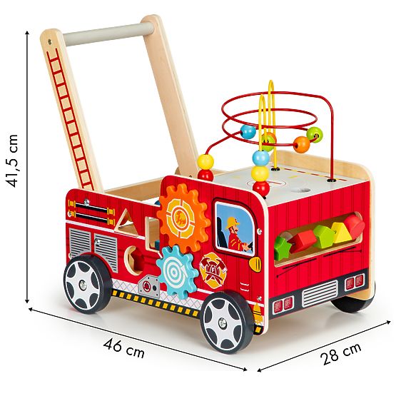 Marcheur en bois - camion de pompiers