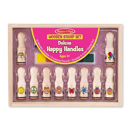 Melissa & Doug - tampons en bois dans une boîte